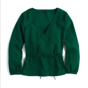 J. Crew Rodrigo Drapey Faux Wrap Top Blouse